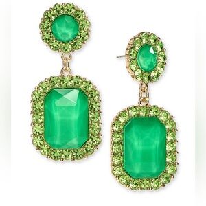 On 34th
Gold-Tone Stone Double Drop Earrings,